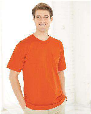 Brand: Bayside | Style: 1725 | Product: USA-Made 50/50 Short Sleeve T-Shirt with a Pocket