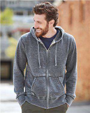 Brand: J. America | Style: 8916 | Product: Vintage Zen Fleece Full-Zip Hooded Sweatshirt