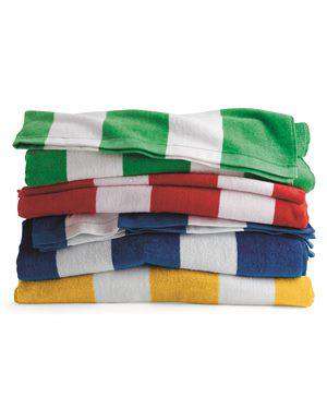 Brand: Carmel Towel Company | Style: C3060S | Product: Cabana Stripe Velour Beach Towel