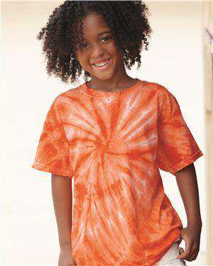 Brand: Dyenomite | Style: 20BCY | Product: Youth Cyclone Vat-Dyed Pinwheel Short Sleeve T-Shirt