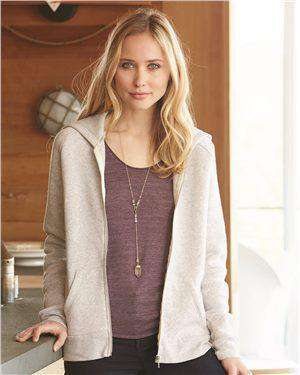 Brand: Alternative | Style: 9573 | Product: Eco-Fleece™ Women's Adrian Hooded Full-Zip Sweatshirt