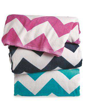 Brand: Carmel Towel Company | Style: C3060X | Product: Chevron Velour Beach Towel