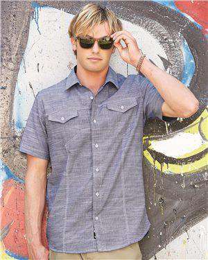 Brand: Burnside | Style: 9247 | Product: Textured Solid Short Sleeve Shirt