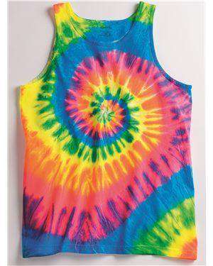 Brand: Dyenomite | Style: 420MS | Product: Multi-Color Spiral Unisex Tank Top