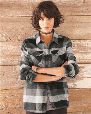 Brand: Burnside | Style: 5210 | Product: Women's Yarn-Dyed Long Sleeve Flannel Shirt