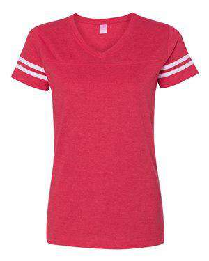 LAT Women's Fine Jersey Football V-Neck T-Shirt - 3537
