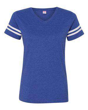 LAT Women's Fine Jersey Football V-Neck T-Shirt - 3537