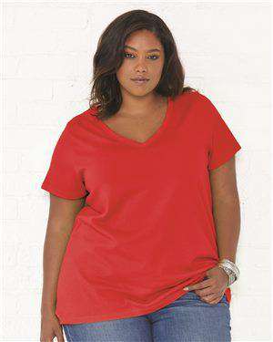 Brand: LAT | Style: 3807 | Product: Curvy Collection Women's Premium Jersey V-Neck Tee