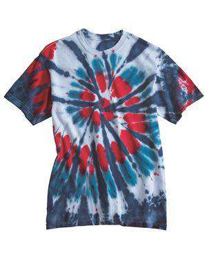 Brand: Dyenomite | Style: 200T2 | Product: Multi-Color Cut-Spiral Short Sleeve T-Shirt