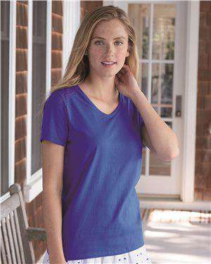 Brand: Hanes | Style: 5780 | Product: Women's Tagless V-Neck T-Shirt