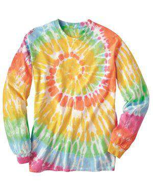 Brand: Dyenomite | Style: 240MS | Product: Spiral Tie Dye Long Sleeve