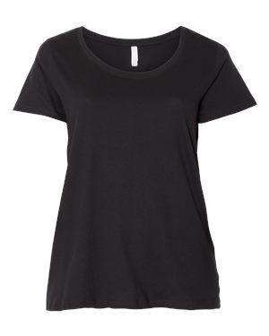 LAT Women's Curvy Collection Scoop Neck T-Shirt - 3804