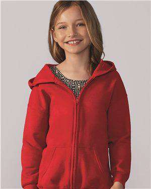Brand: Gildan | Style: 18600B | Product: Heavy Blend Youth Full-Zip Hooded Sweatshirt