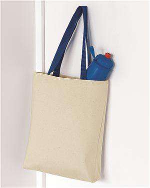 Brand: Q-Tees | Style: Q4400 | Product: 11L Canvas Tote With Color Handles