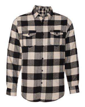 Burnside Men's Pocket Long Sleeve Plaid Flannel Shirt - 8210