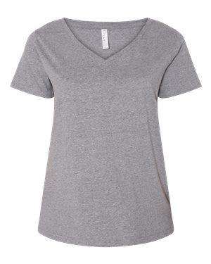 LAT Women's Curvy Collection V-Neck T-Shirt - 3807