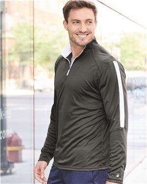 Brand: Badger | Style: 4106 | Product: Sideline 1/4 Zip Pullover T-Shirt