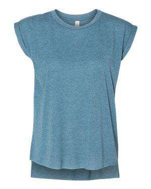 Bella + Canvas Women's Flowy Rolled Cuff Muscle T-Shirt - 8804