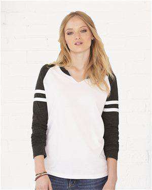 Brand: LAT | Style: 3534 | Product: Women's Fine Jersey Mash Up Long Sleeve T-Shirt
