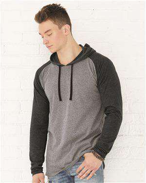 Brand: LAT | Style: 6917 | Product: Fine Jersey Long Sleeve Hooded Raglan T-Shirt