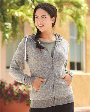 Brand: J. America | Style: 8656 | Product: Cozy Fleece Women's Full-Zip Hooded Sweatshirt