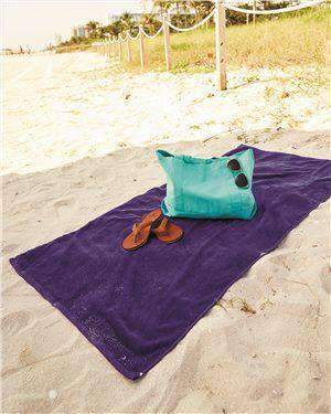 Brand: Q-Tees | Style: QV3060 | Product: Velour Beach Towel